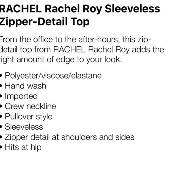 🎉1 hr sale🎉Rachel Roy sleeveless zipper - detail - Picture 4 of 4